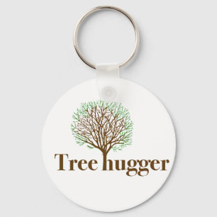 Tree hugger illustration med träd nyckelring