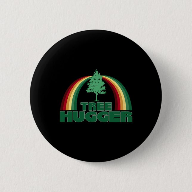 Tree hugger miljöskyddsdagen Träd Knapp (Framsida)