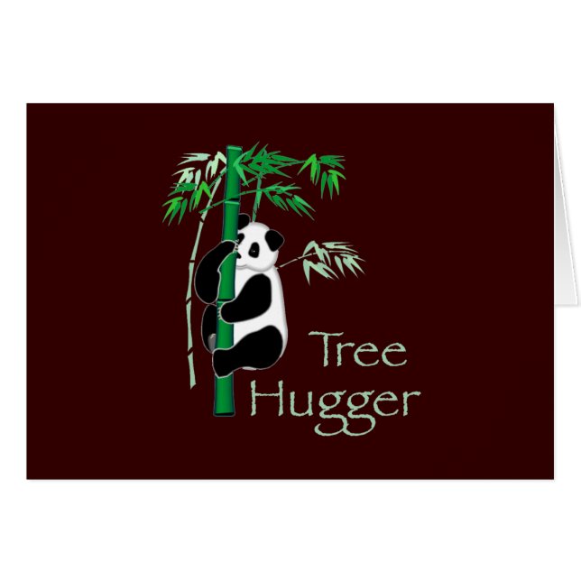 Tree hugger Panda Hälsningskort (Framsidan Horizontal)
