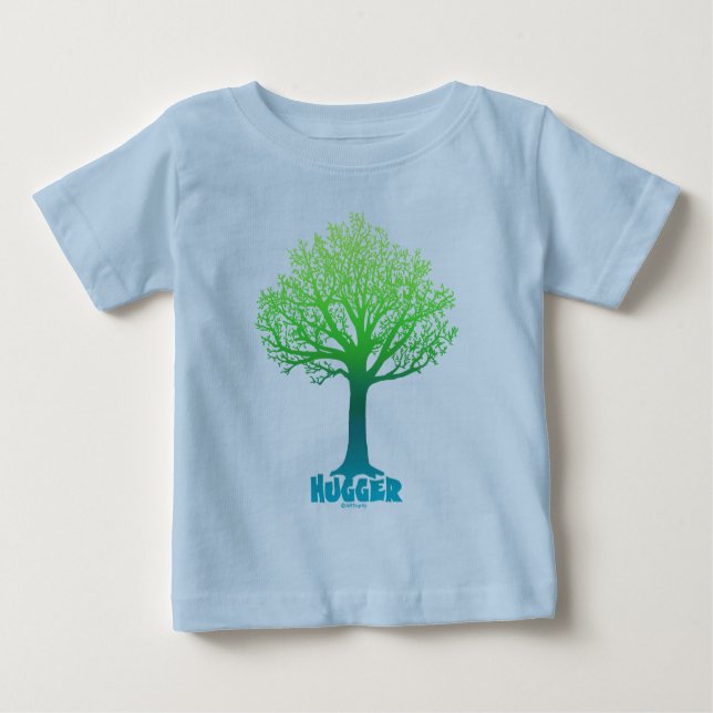 Tree hugger regnbåge för grönt tee shirt (Framsida)
