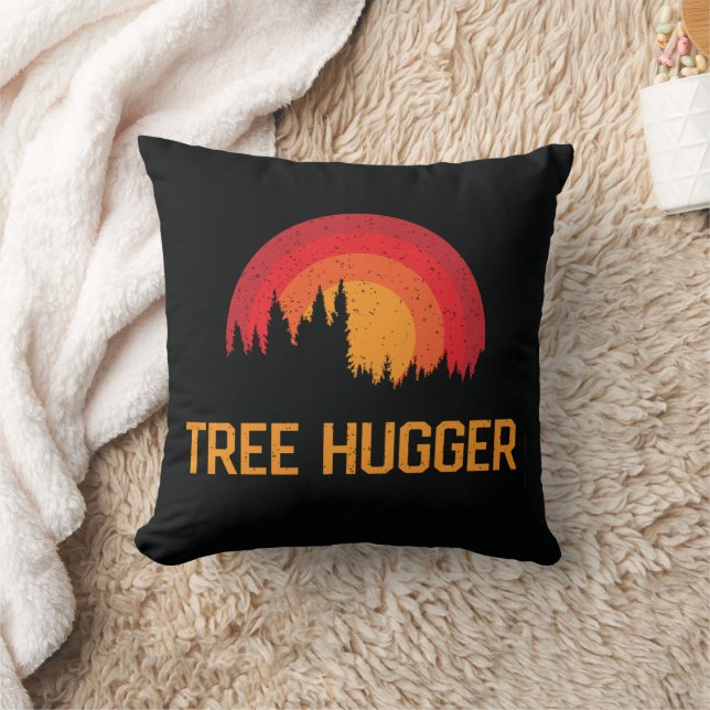 Tree hugger Retro Distress Nature Älskare Kudde (Filt)