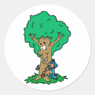 Tree hugger runt klistermärke