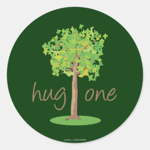 Tree hugger runt klistermärke