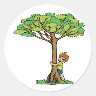 Tree hugger runt klistermärke