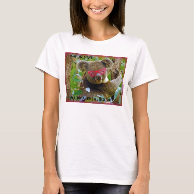 Tree hugger T-tröja för koala-Fied T Shirt (Framsida)