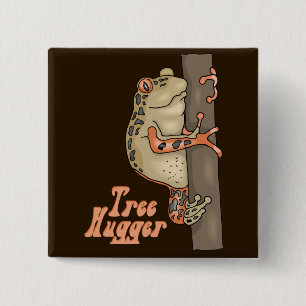 Tree hugger Träd Frog Knapp