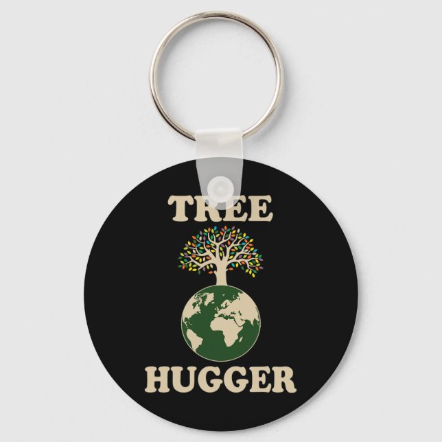 Tree hugger Vintage: Retro Nature Environmental Ea Nyckelring (Framsida)