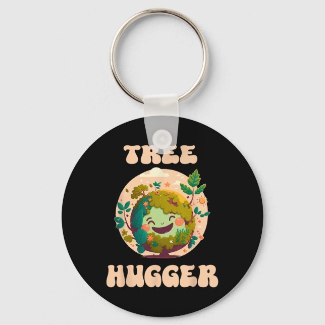 Tree hugger Vintage: Retro Nature Environmental Ea Nyckelring (Framsida)