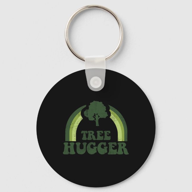Tree hugger Vintage: Retro Nature Environmental Ea Nyckelring (Framsida)