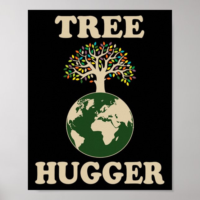 Tree hugger Vintage: Retro Nature Environmental Ea Poster (Framsidan)