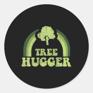 Tree hugger Vintage: Retro Nature Environmental Ea Runt Klistermärke
