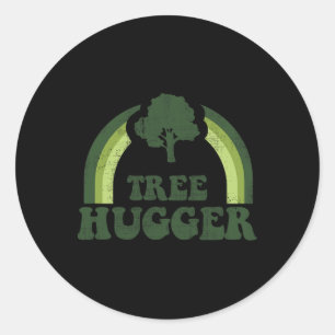 Tree hugger Vintage: Retro Nature Environmental Ea Runt Klistermärke