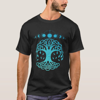 Tree Life Moon Phase Wiccan Yggdrasil Nordic Vikin T Shirt