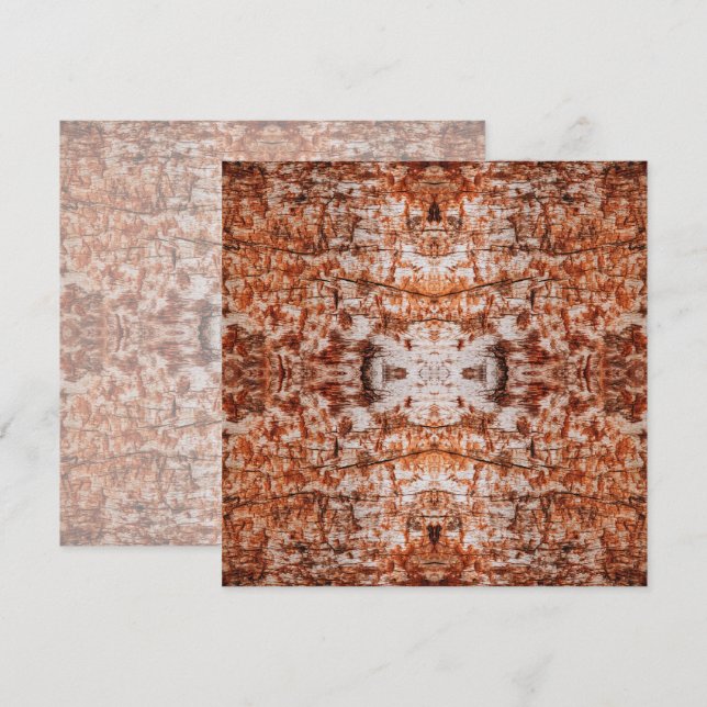 Tree Log Cutaway Photo Mixed Media Repeat Pattern Kort (Fram/baksida)