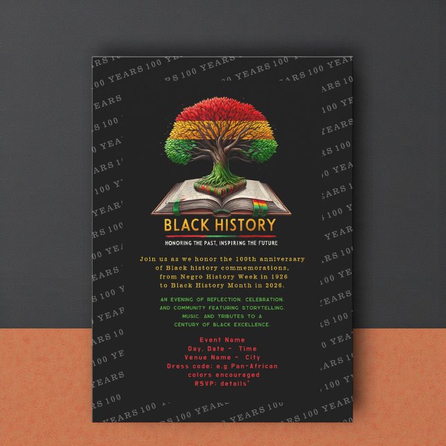 Tree of Knowledge Black History 100 years Inbjudningar (Skapare uppladdad)