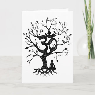 Tree Of Life And Ohm Symbol Design For Women Or Me Kort