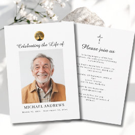 Tree of Life - Celebration of Life Funeral Photo  Inbjudningar