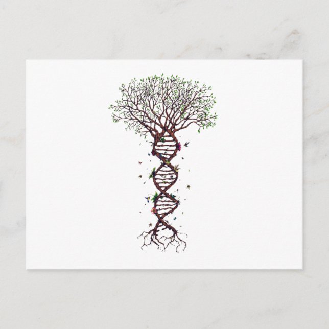 Tree of Life DNA Genetics Biology Environment Meddelande Vykort (Framsida)