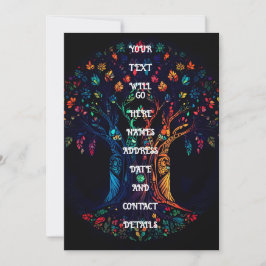 Tree of Life in full Stained Glass Mosaic Colour . Inbjudningar