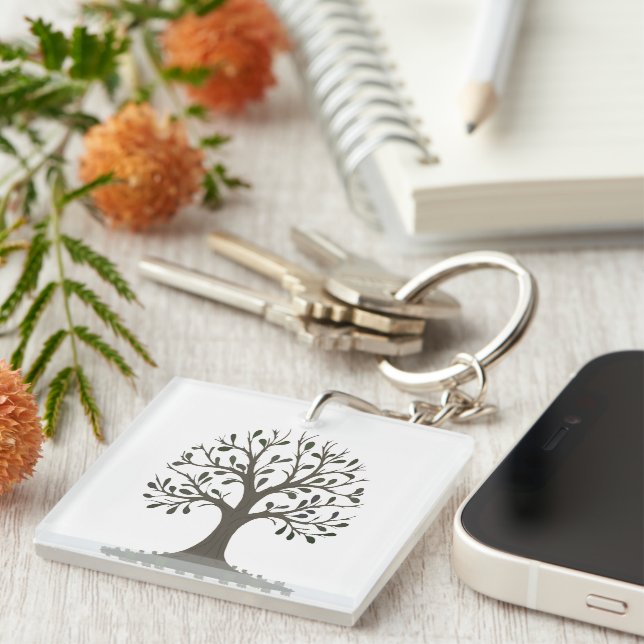 🌳Tree of Life Keychain - Growth Symbol Gift 🔑 (Högra Framsidan)