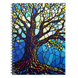 Tree of Life Shattered Glass Mosaic Anteckningsbok