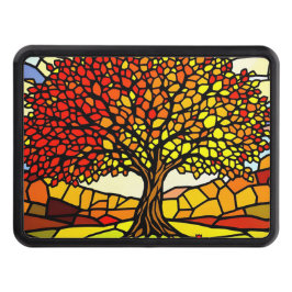 Tree of Life Shattered Glass Mosaic Autumn Colors Dragkroksskydd