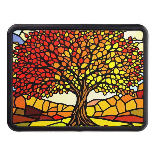 Tree of Life Shattered Glass Mosaic Autumn Colors  Dragkroksskydd (Framsidan)