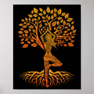Tree Of Life Yoga Chakra Haka, Clic Fit, Rund Hals Poster
