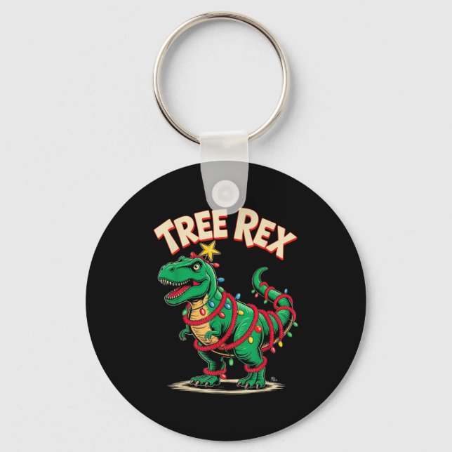 Tree Rex Christmas Costume T-rex Dinosaur Xmas Lig Nyckelring (Framsida)