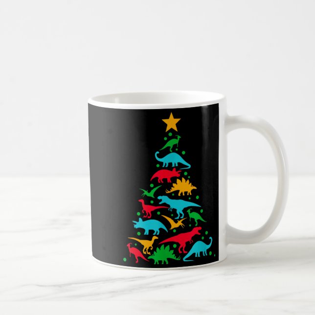 Tree Rex Dinosaur Dino Tree Christmas Tree Funny  Kaffemugg (Höger)