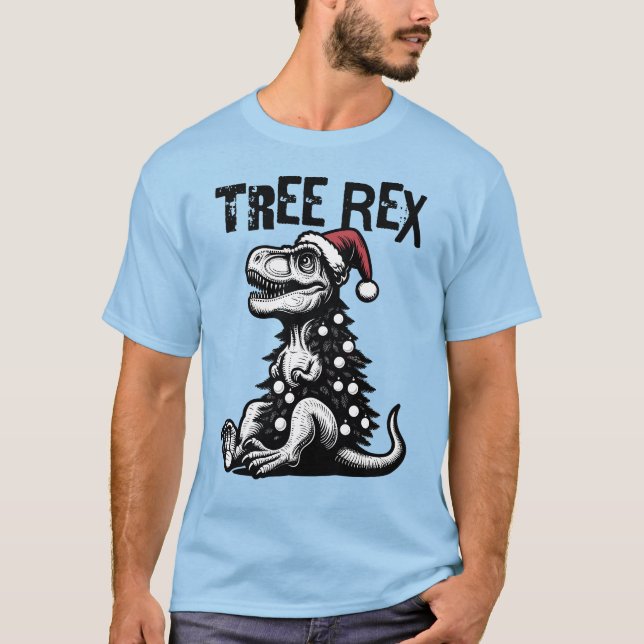 Tree Rex – Funny Christmas T-Rex Design T Shirt (Framsida)