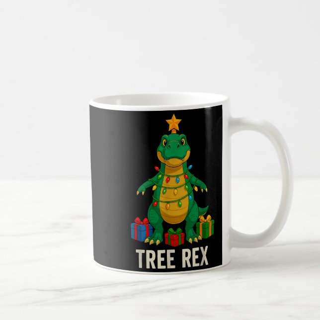 Tree Rex Funny Dinosaur Christmas  Kaffemugg (Höger)