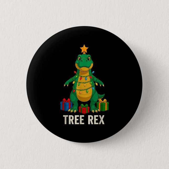 Tree Rex Funny Dinosaur Christmas  Knapp (Framsida)