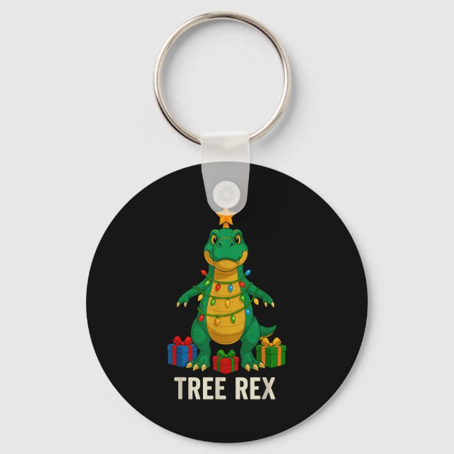 Tree Rex Funny Dinosaur Christmas  Nyckelring (Framsida)