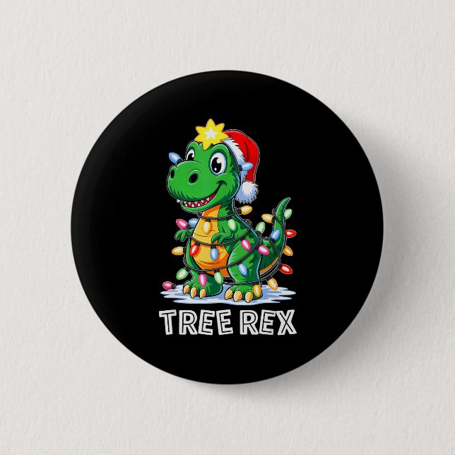 Tree Rex Funny Xmas T Rex Christmas Dinosaur Boys  Knapp (Framsida)