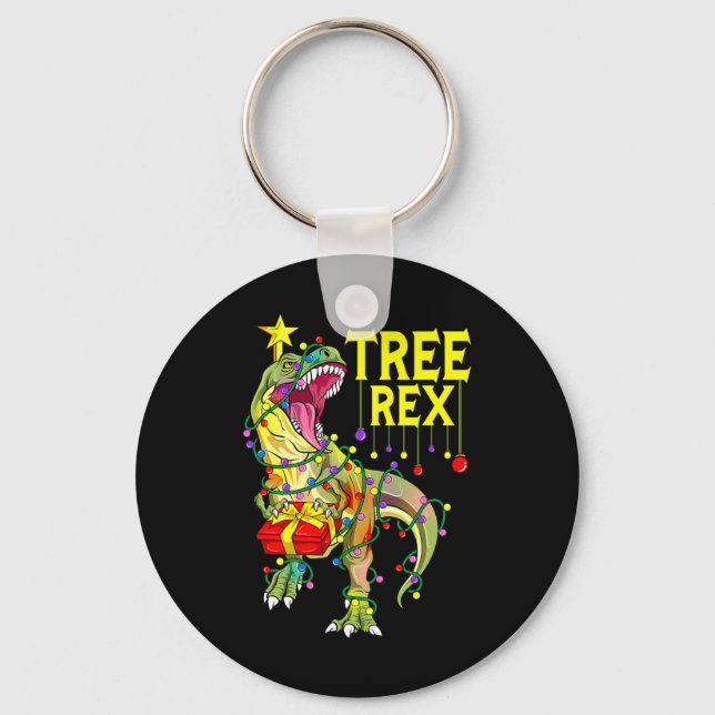 Tree Rex! Rolig jul Paleontolog  Nyckelring (Framsida)