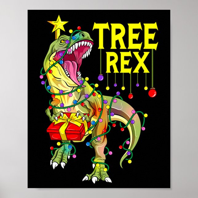 Tree Rex! Rolig jul Paleontolog  Poster (Framsidan)
