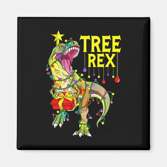 Tree Rex! Roligt jul paleontolog  Magnet (Framsidan)