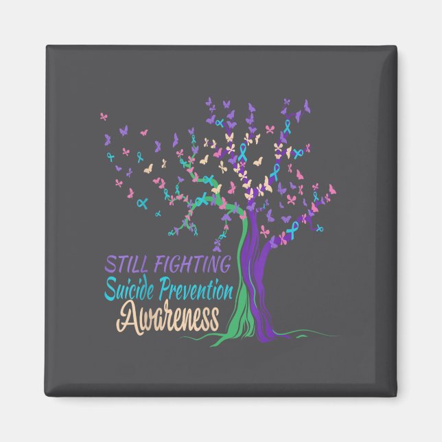 Tree Ribbon Still Fighting Suicide Prevention Awar Magnet (Framsidan)