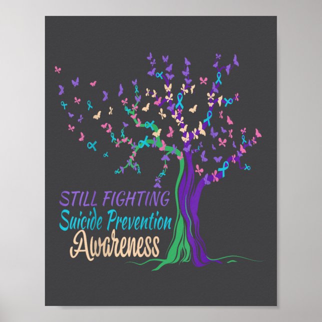 Tree Ribbon Still Fighting Suicide Prevention Awar Poster (Framsidan)