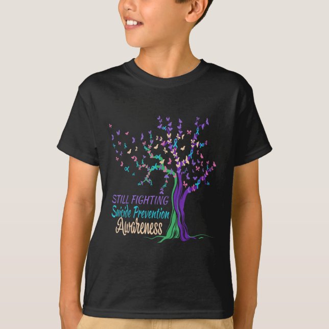 Tree Ribbon Still Fighting Suicide Prevention Awar T Shirt (Framsida)