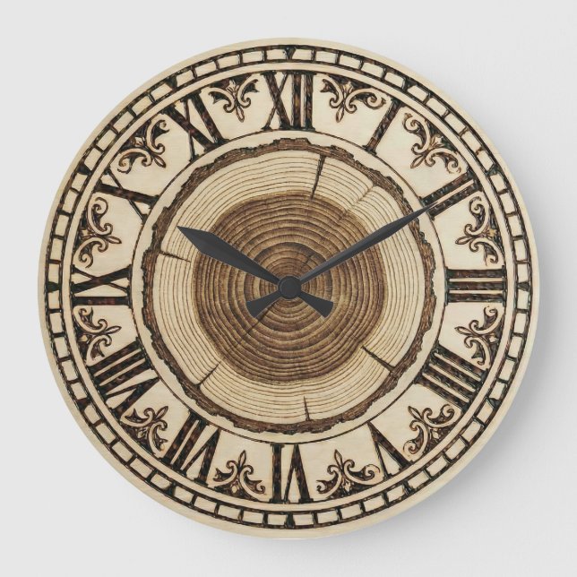 Tree Rings Wall Clock  Stor Klocka (Framsida)