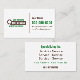 Tree Service Business Card Visitkort