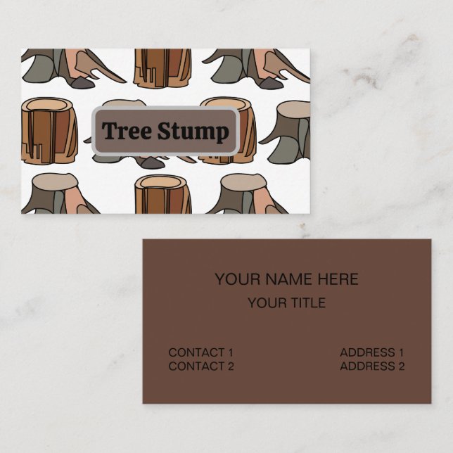Tree Stump Arborist Tree Surgeon Tree Service Visitkort (Fram/baksida)