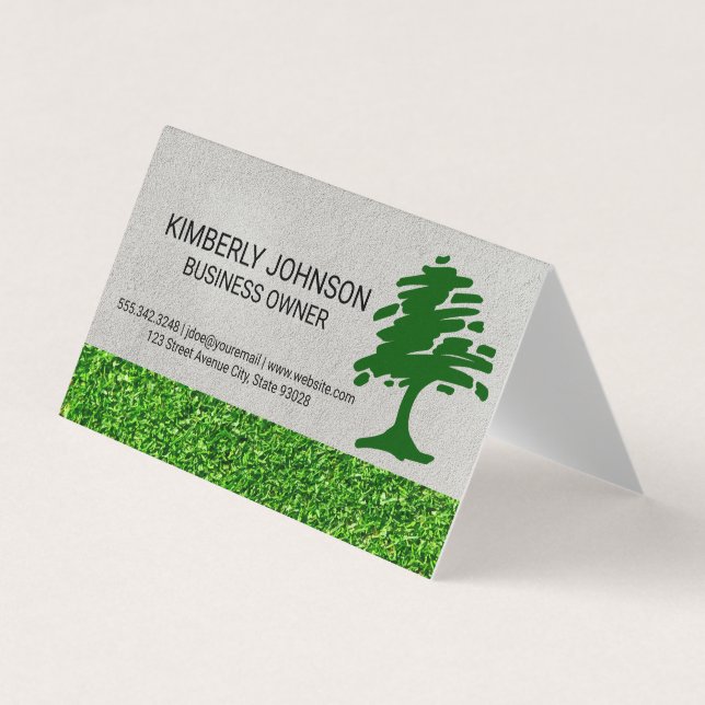 Tree Stylized Logo | Lawn Care Visitkort (Framsida)