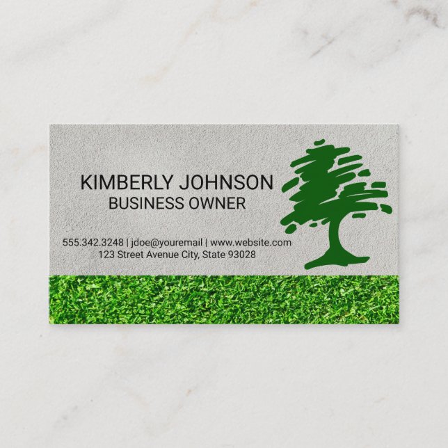 Tree Stylized Logo | Lawn Care Visitkort (Framsida)