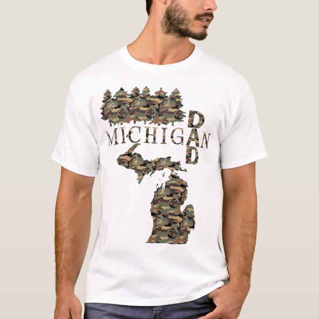 Treebark Michigan Pappa | Fars dag Gift T Shirt (Framsida)