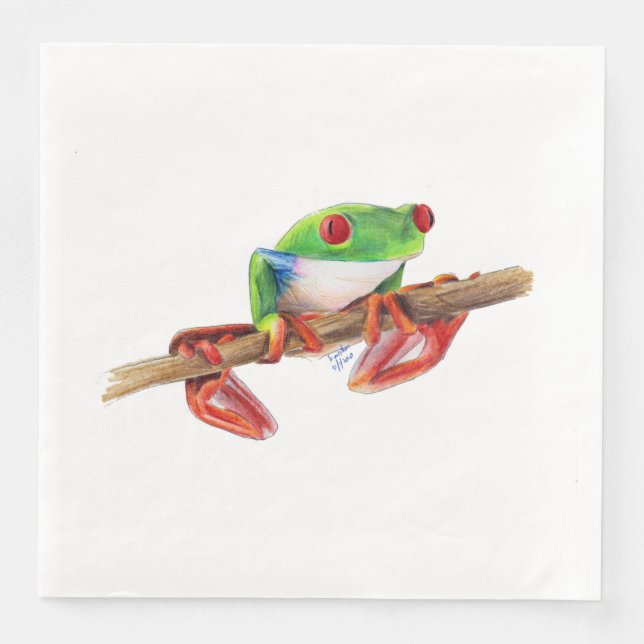 Treefrog träd grog söt illustration av djuret pappersservett (Framsida)