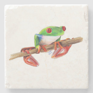 Treefrog träd grog söt illustration av djuret stenunderlägg