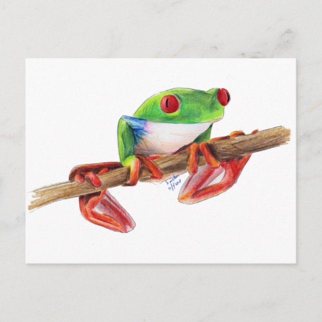 Treefrog träd grog söt illustration av djuret vykort (Framsida)